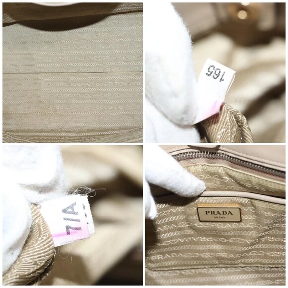 PRADA Hand Bag Safiano Leather 2way Beige Gold Auth - Picture 13 of 15